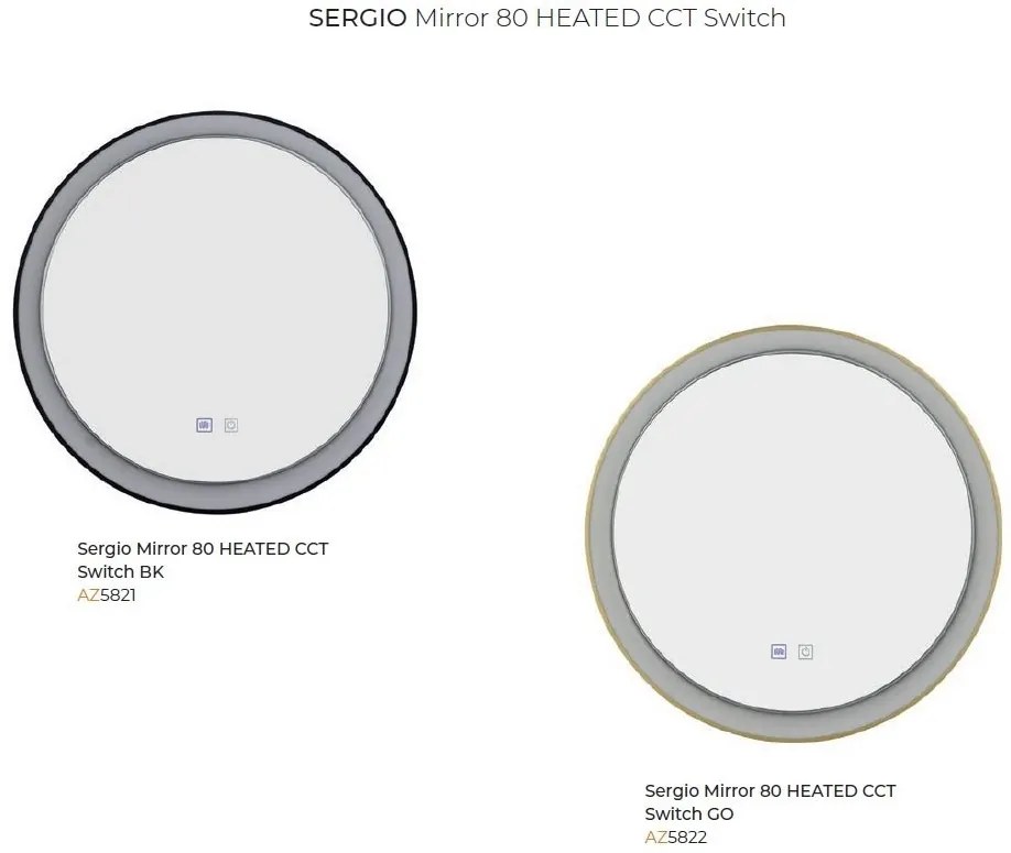 Oglinda baie cu iluminat LED IP44 SERGIO 80 CCT SWITCH GO