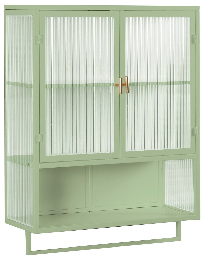Dulap modern cu uși din sticlă, Verde | Aosom Romania