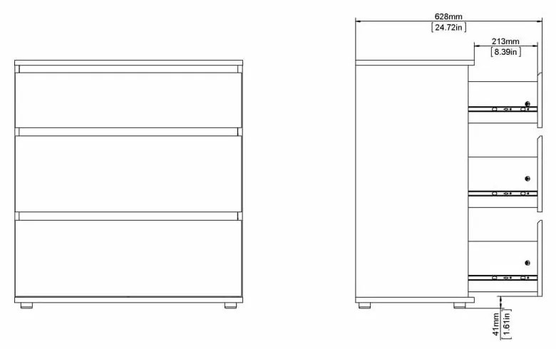 Comodă albă joasă 77x84 cm Nova – Tvilum