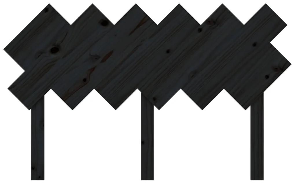 Tablie de pat, negru, 132x3x81 cm, lemn masiv de pin Negru, 132 x 3 x 81 cm, 1