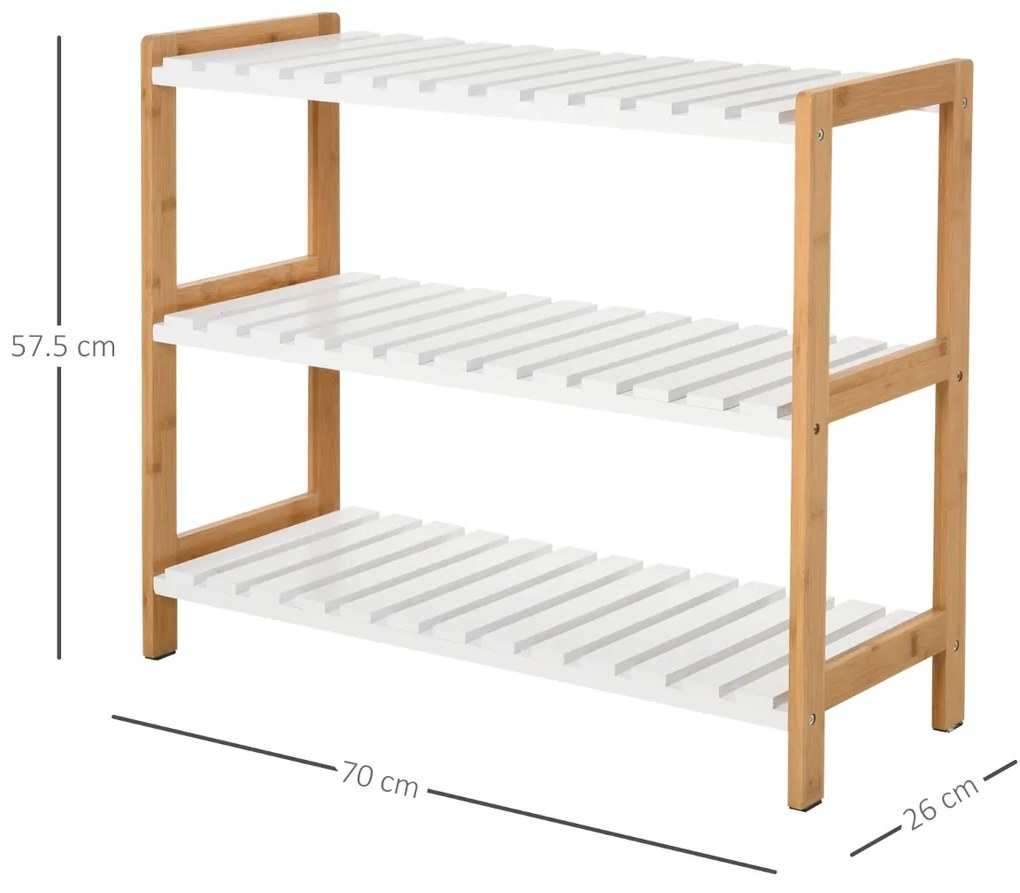 HomCom suport pentru pantofi, cu 3 rafturi, 70x26x57,5 cm | AOSOM RO