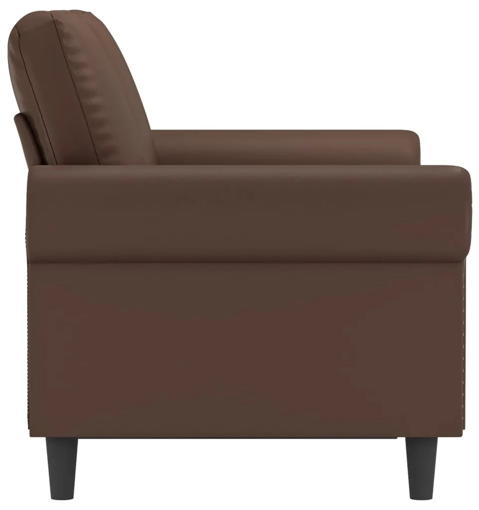 Canapea cu 2 locuri, maro, 120 cm, piele ecologica Maro, 152 x 77 x 80 cm