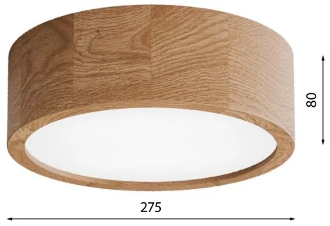 Plafonieră pentru baie CLEO 2xE27/24W/230V IP54 d. 27,5 cm stejar