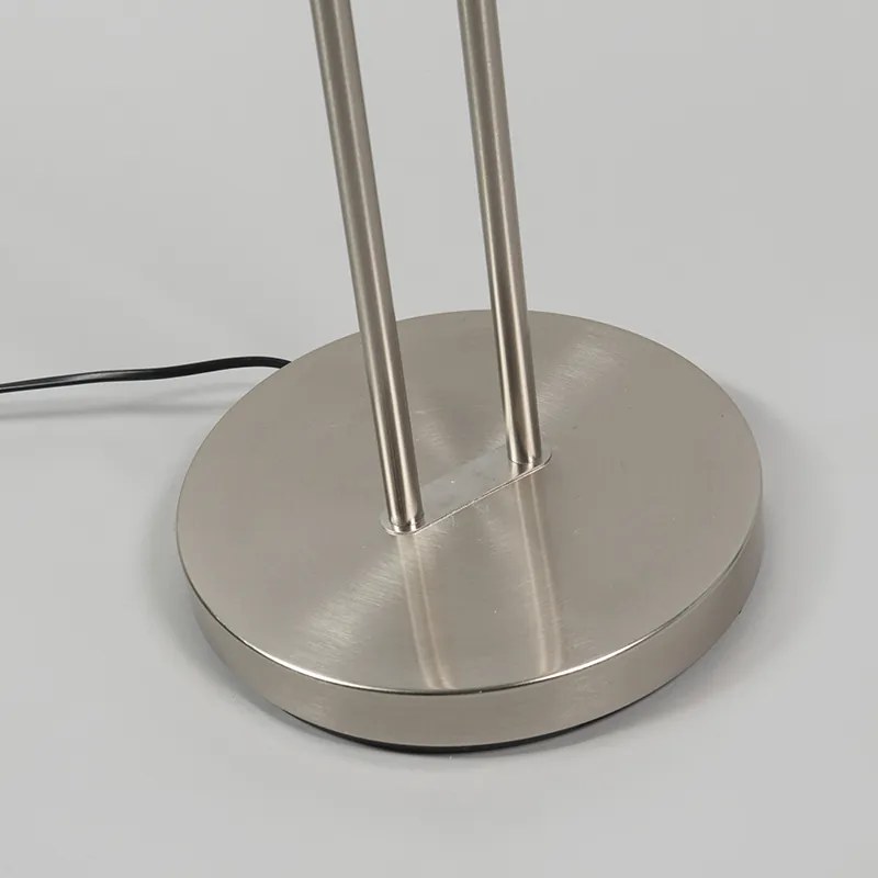 Lampă de podea din oțel și alb cu braț de citit reglabil - Luxor