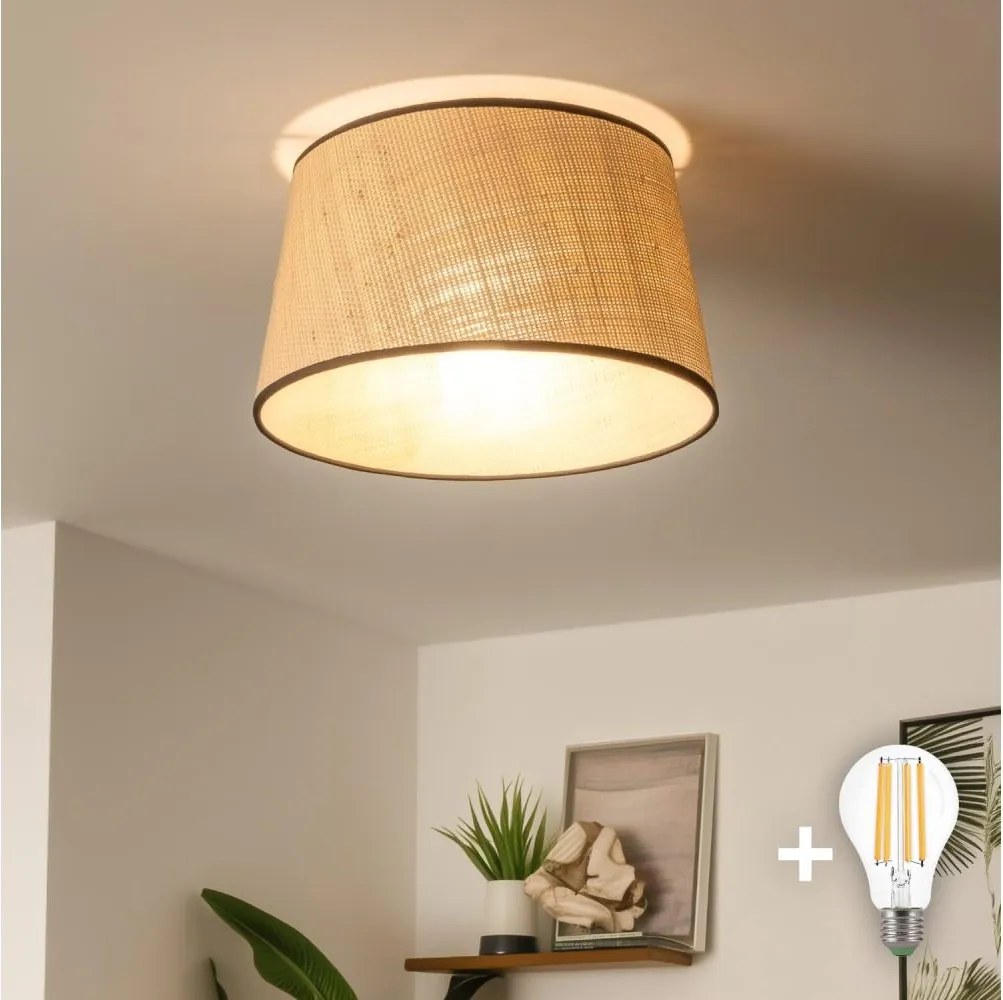 Brilagi - Plafonieră LED aplicată CERIA, 1xE27/40W/230V, Ø 35 cm, bej