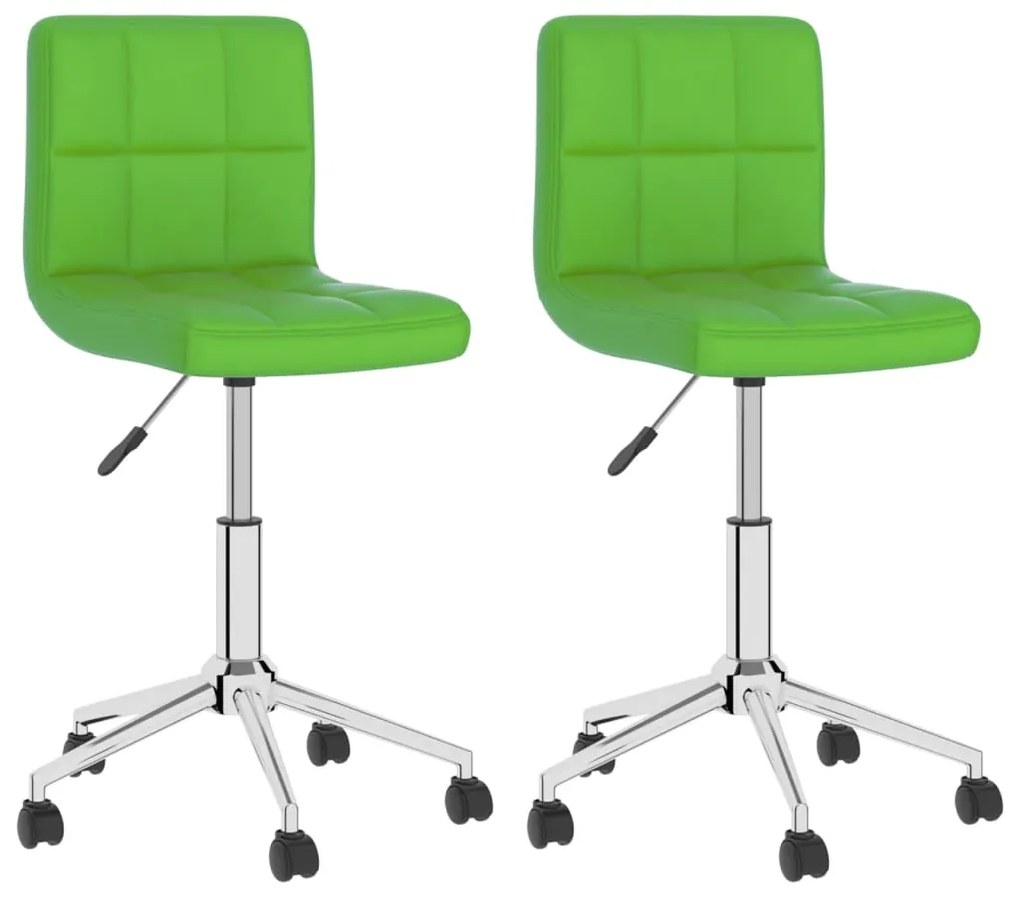 334476 vidaXL Scaune de bucătărie pivotante, 2 buc. verde, piele artificială