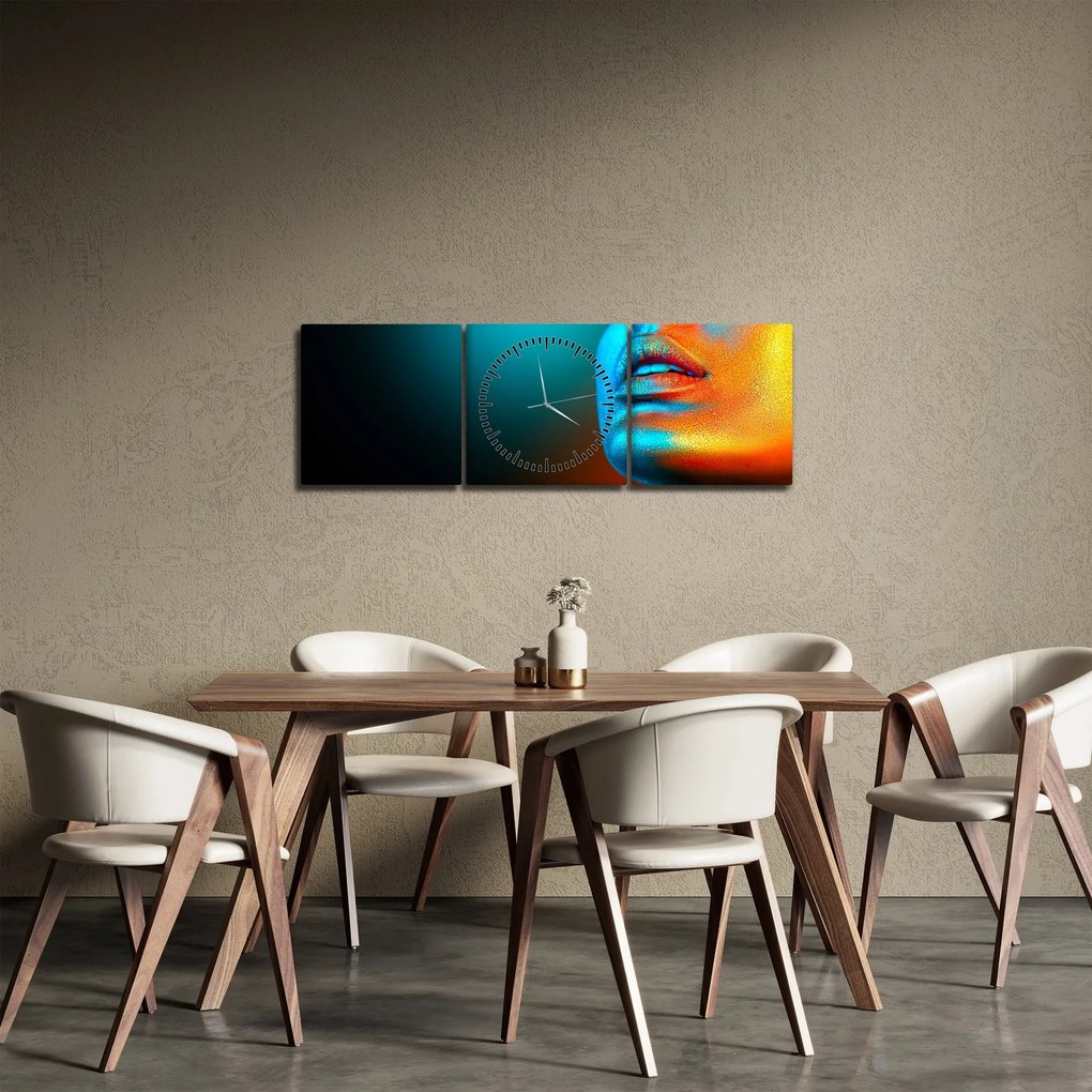 Tablou - Fața sclipitoare (cu ceas) (90x30 cm)