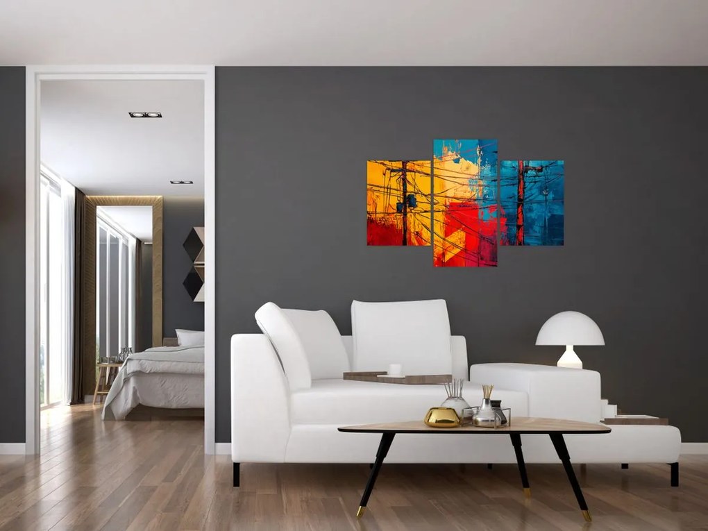Tablou - Linii electrice abstracte (90x60 cm)