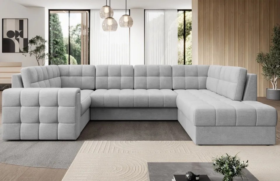 Coltar extensibil cu spatiu oentru depozitare, 299x198x82 cm, Blewett R, Eltap (Culoare: Alb / Royal 01)