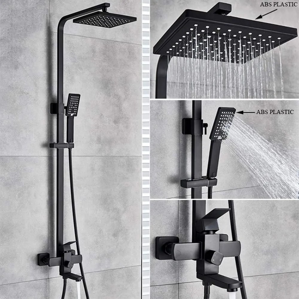 Baterie duș, design rafinat și finisaj elegant – Model Negru HS007 – Perfectă pentru Baia Ta Modernă