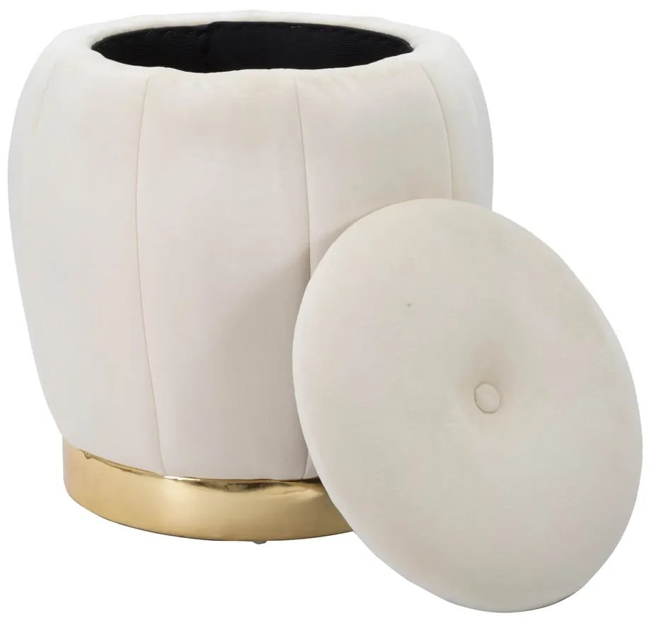 Taburet crem cu tapițerie din catifea Paris – Mauro Ferretti