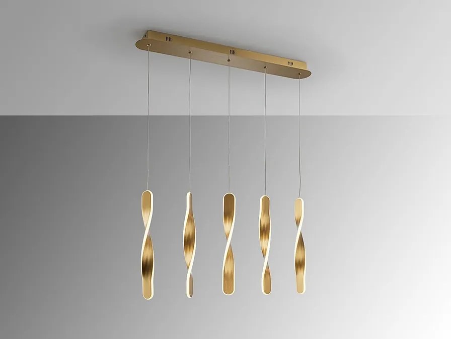 Lustra LED suspendata design modern Twist auriu