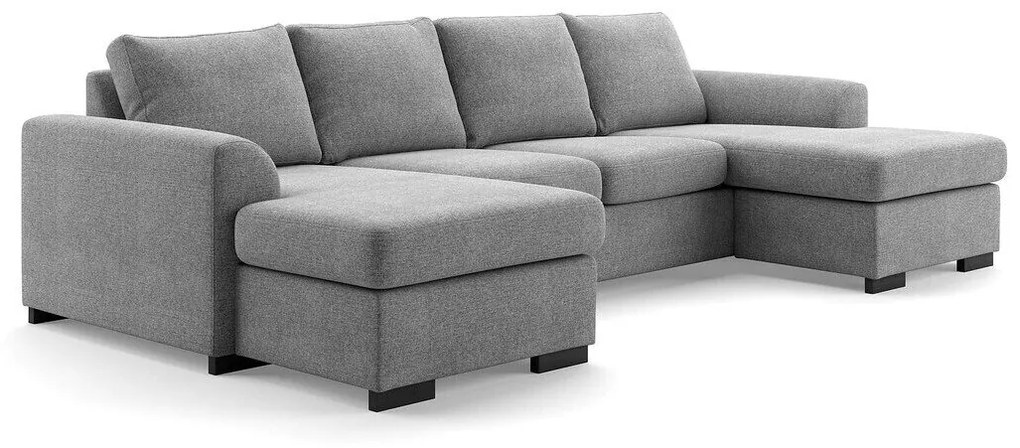 Colțar Scandinavian Choice 826Gri deschis, 280x145x85cm, Picioare: Plastic