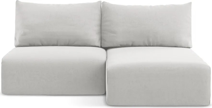 Colțar gri deschis extensibil/cu spațiu de depozitare cu tapițerie din catifea (cu colț pe partea dreaptă/cu șezlong) Kalena – Makamii