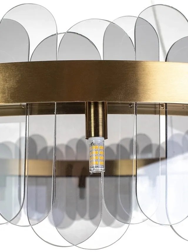 Lustra suspendata design modern Glamor 100 fumuriu