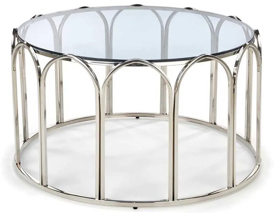 Măsuță de cafea Dawson, transparent / argint