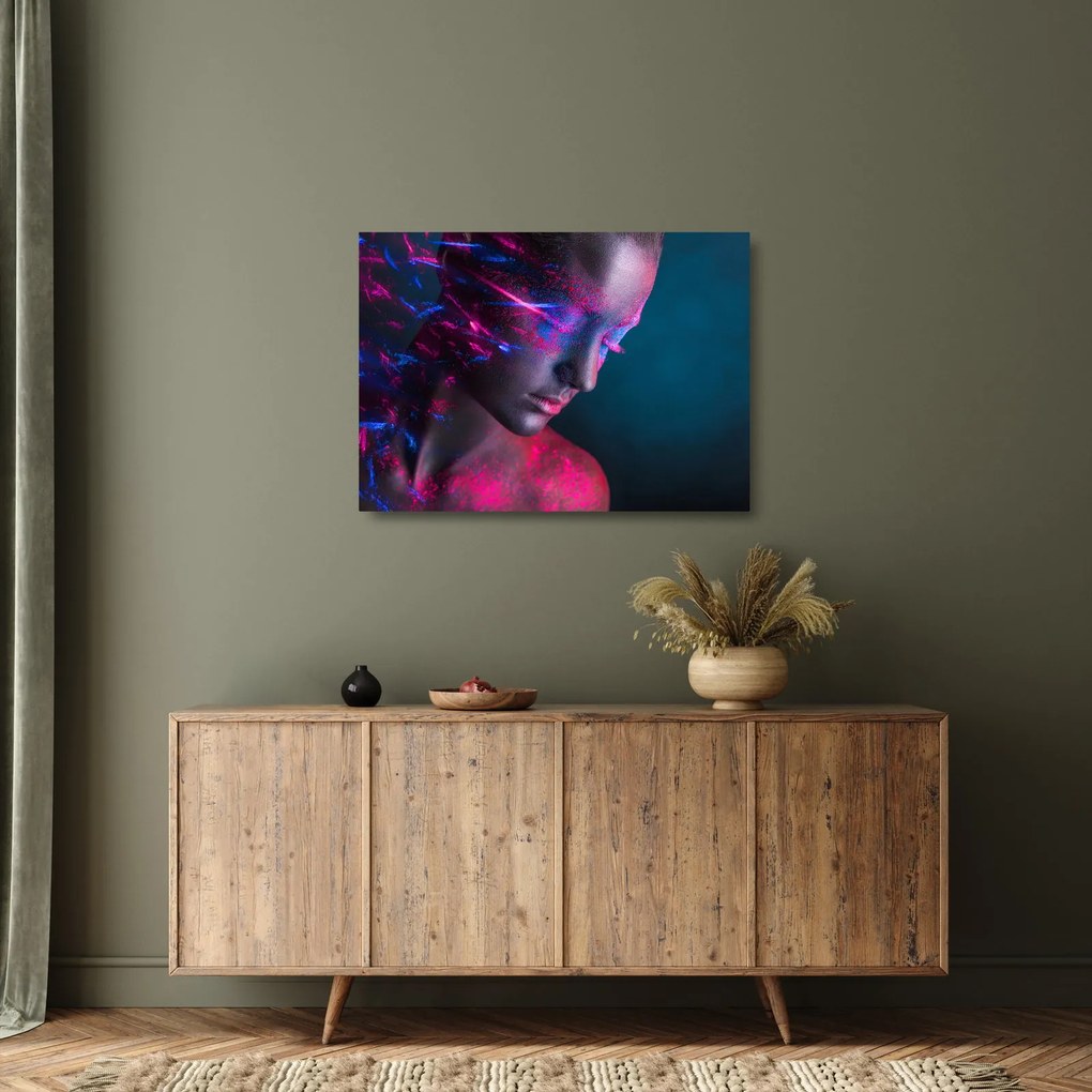 Tablou pe sticlă strălucitor a femeii (70x50 cm)