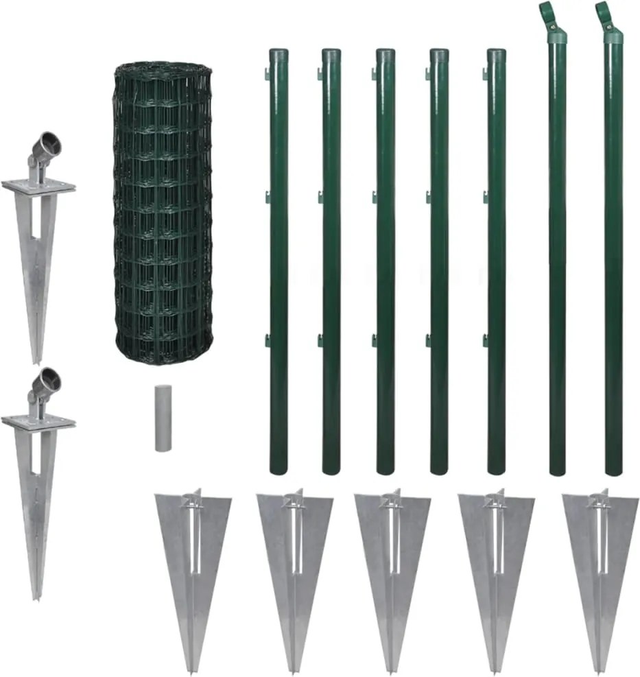 vidaXL Euro gard, verde, 10 x 0,8 m, oțel