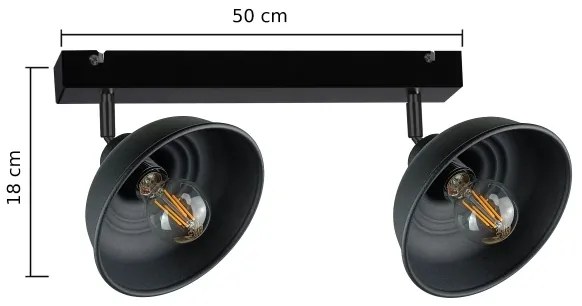 Spot FAUN 2xE27/60W/230V negru