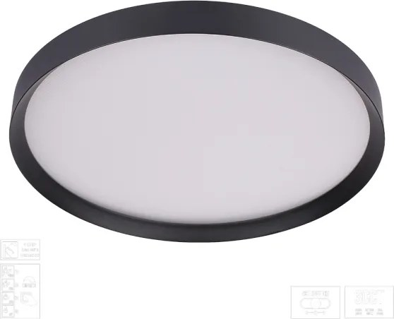 Prezent 17317 - Plafonier LED dimabil MAYSA LED/72W/230V 3000/4000/6000K negru