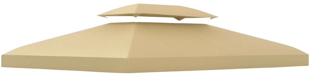 Outsunny Acoperiș de Înlocuire pentru Foișor, Capac de Foișor din Poliester Rezistent la UV cu Acoperiș pe 2 Niveluri, 4x3 m, Crem | Aosom Romania