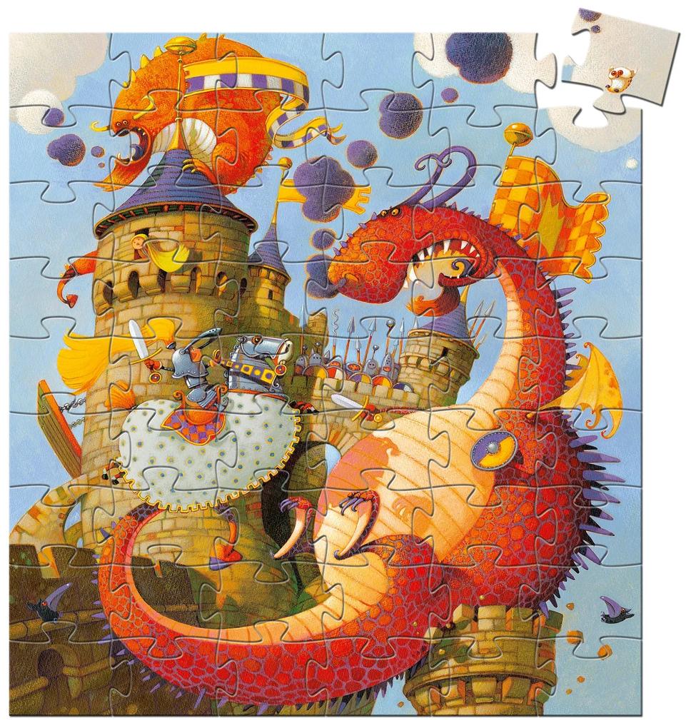 Puzzle 54 piese Cavalerul Vaillant si dragonii