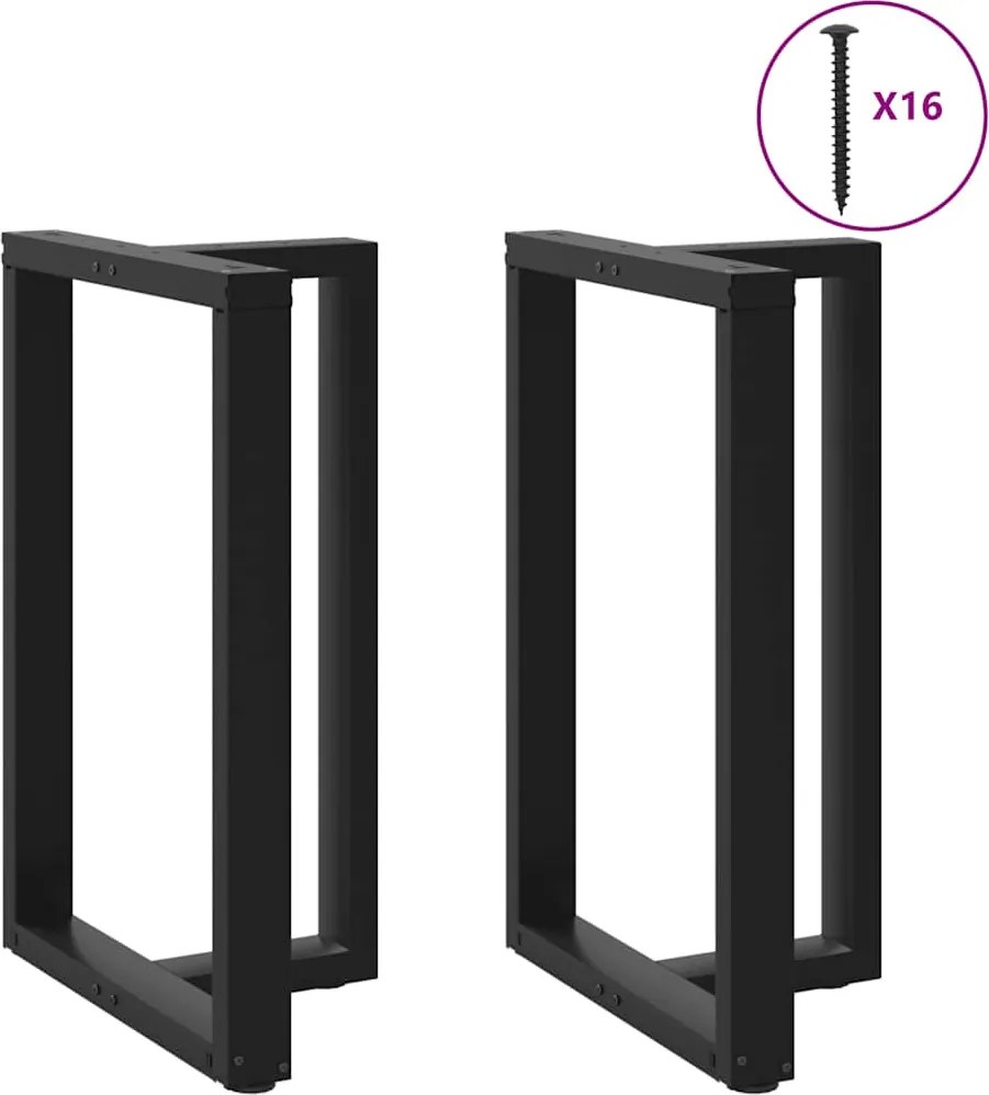 vidaXL Picioare de masă de bar în formă de T, 2 buc., negru, 60x35x(90-91) cm, oțel