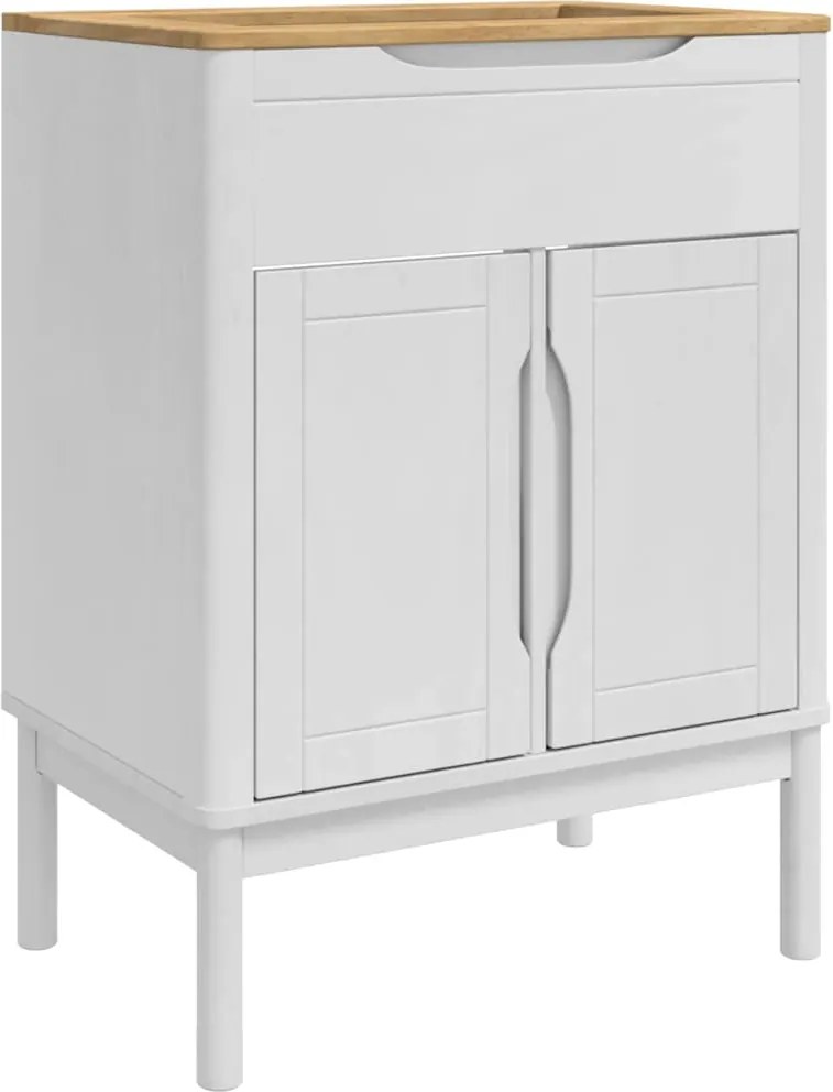 vidaXL Dulap pentru Chiuveta de Baie cu raft FLORO Alb 60 x 40 x 80 cm