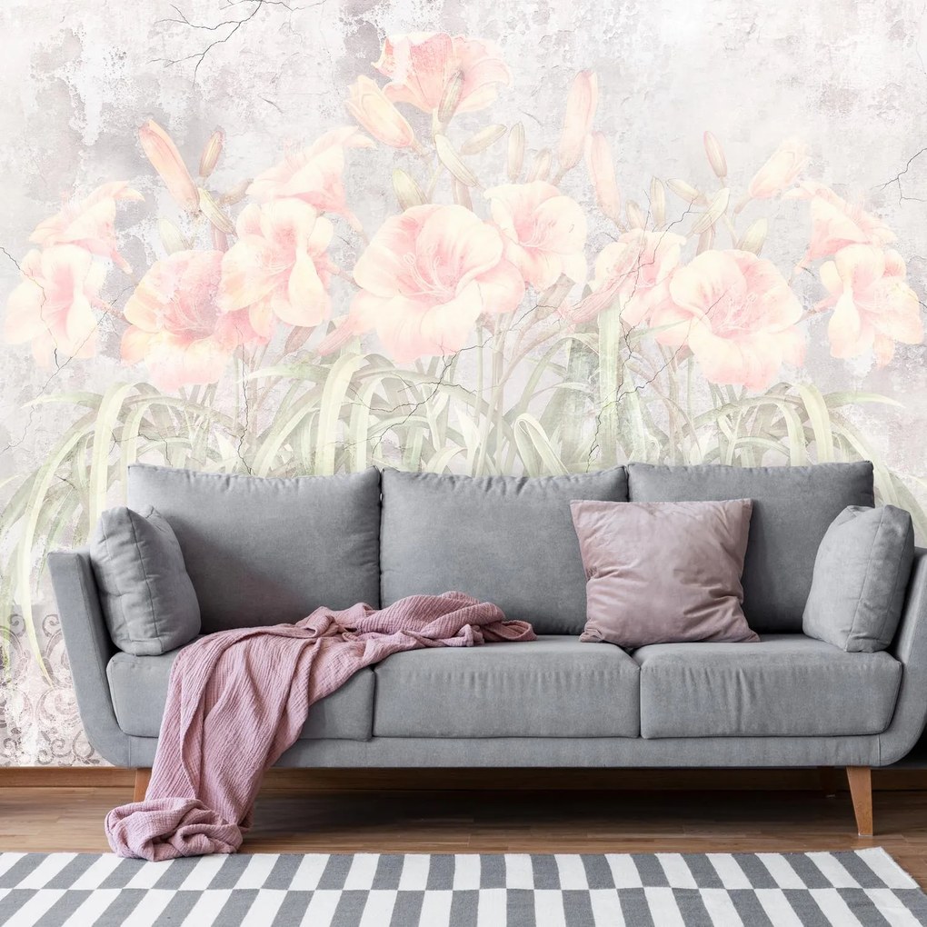 Fototapet - Flori pe perete (147x102 cm)