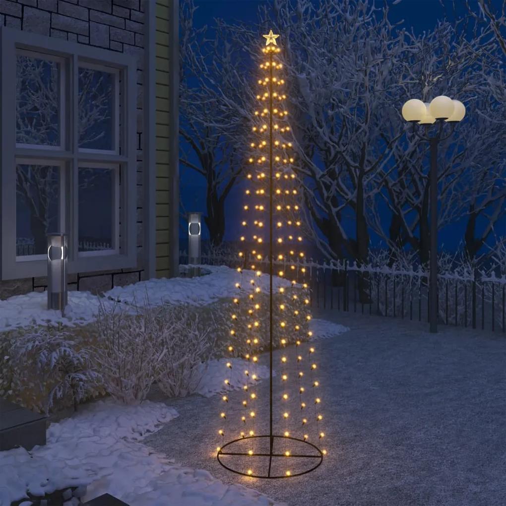 vidaXL Decorațiune brad crăciun conic 136 led-uri alb cald 70x240 cm