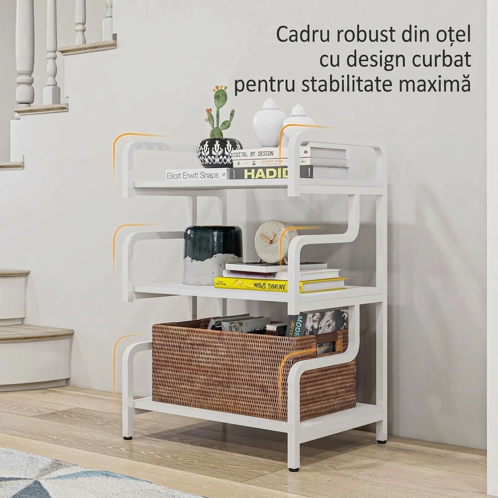 HOMCOM Rafturi de Depozitare cu 3 Niveluri, Rafturi Metalice | Aosom Romania