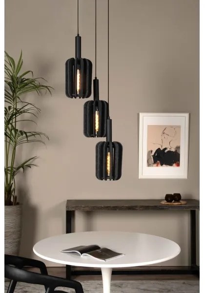 Lustră pe cablu Lucide 45492/13/36 RAFAL 3xE27/40W/230V negru/gri