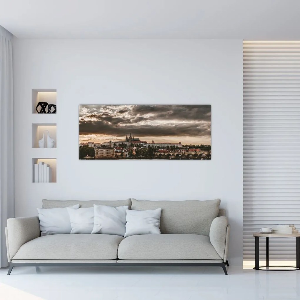Tablou Castelului Praga în amurg (120x50 cm)