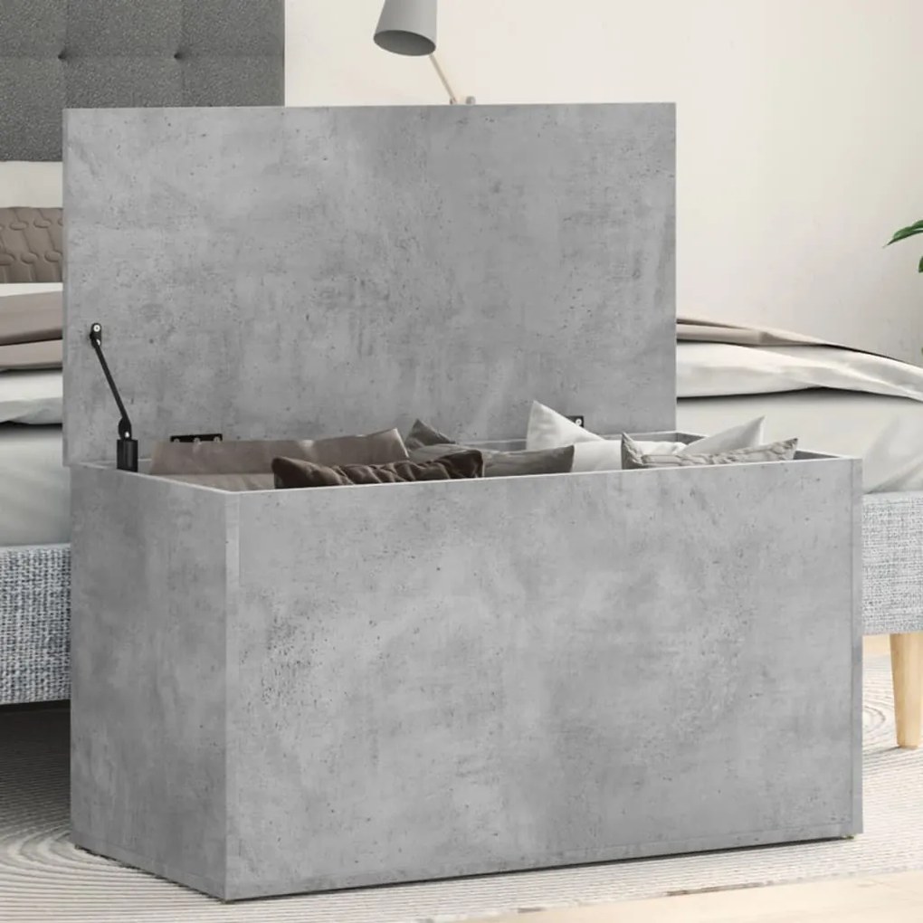 803060 vidaXL Cufăr de depozitare, gri beton, 84x42x46 cm, lemn compozit