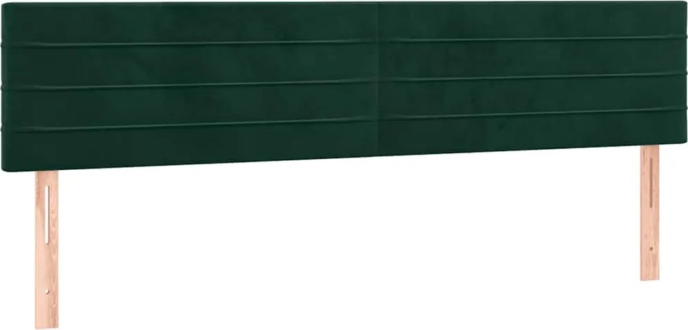 vidaXL Tăblii de pat, verde închis, 200x5x78/88 cm, catifea