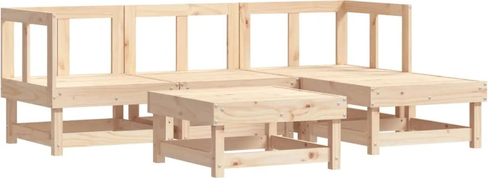 vidaXL Set mobilier relaxare de grădină 5 piese lemn masiv de pin