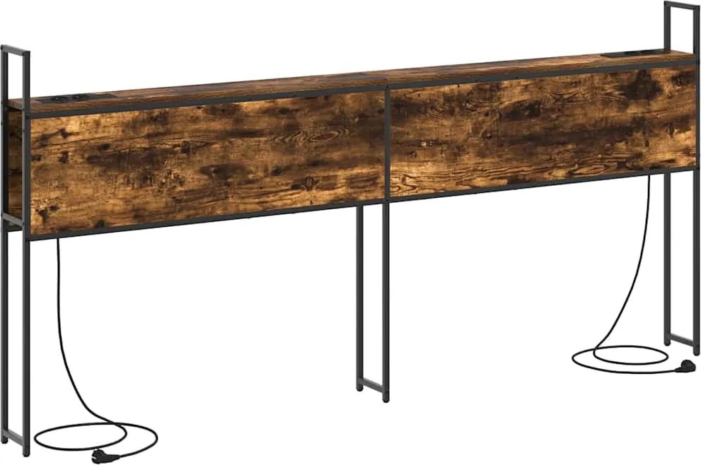 vidaXL Tăblie de Depozitare cu Stație de Încărcare Stejar afumat