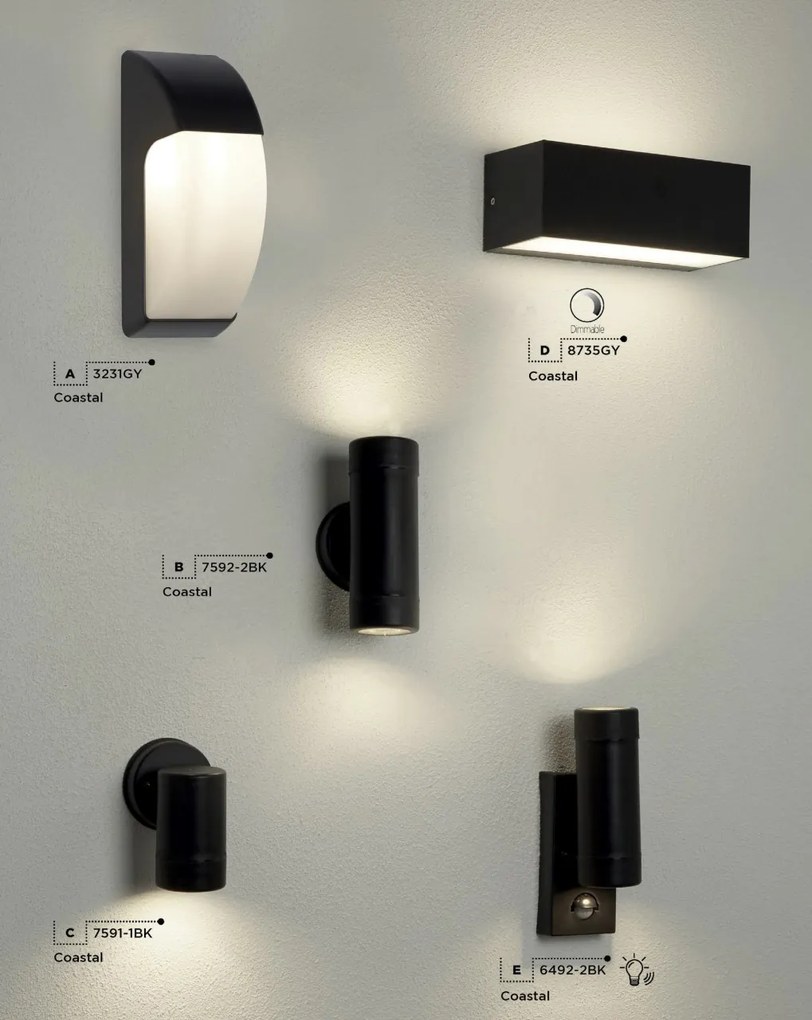 Aplica perete exterior IP44 Up and Down 7592-2BK SRT