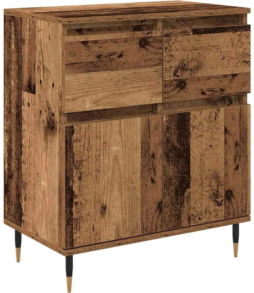 vidaXL Bufet Lemn Vechi 60 x 35 x 70 cm Lemn Ingineresc și Fier