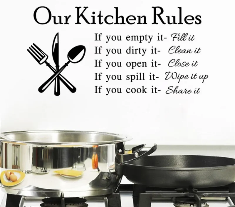 Sticker perete Our Kitchen Rules | BIANO