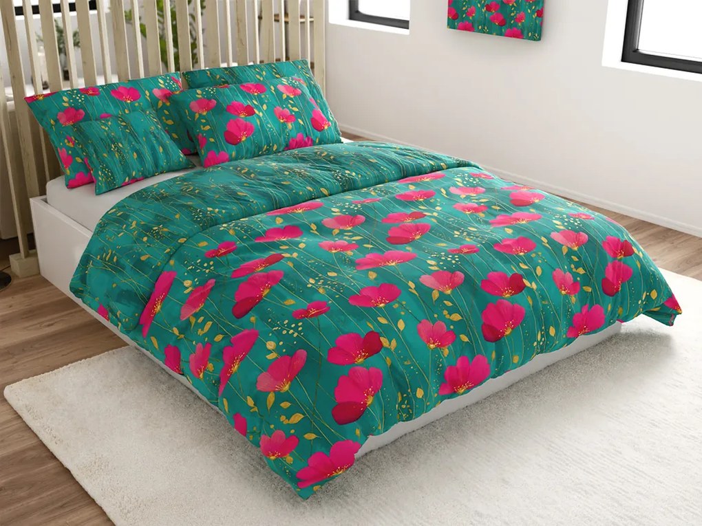 Lenjerie de pat policoton VIVIDELLE POLY verde Dimensiune lenjerie de pat: 70 x 90 cm | 140 x 220 cm