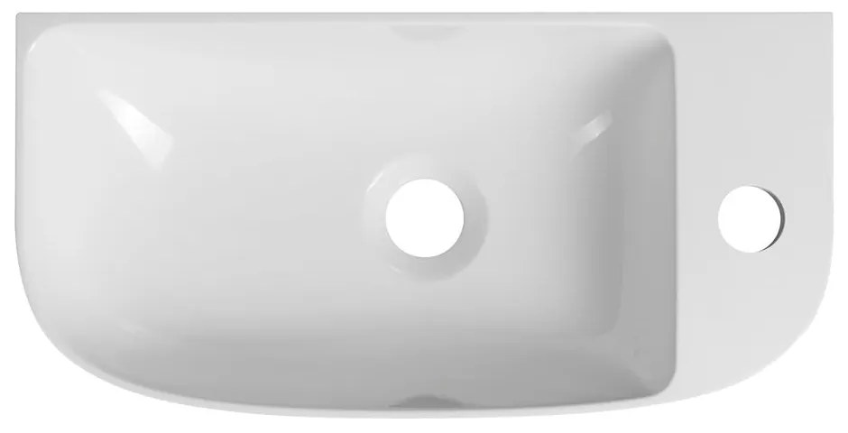 Chiuvetă mică pentru WC albă din compozit mineral 44x22 cm Alga – Sapho