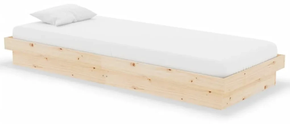 819932 vidaXL Cadru de pat mic single, 75x190 cm, lemn masiv