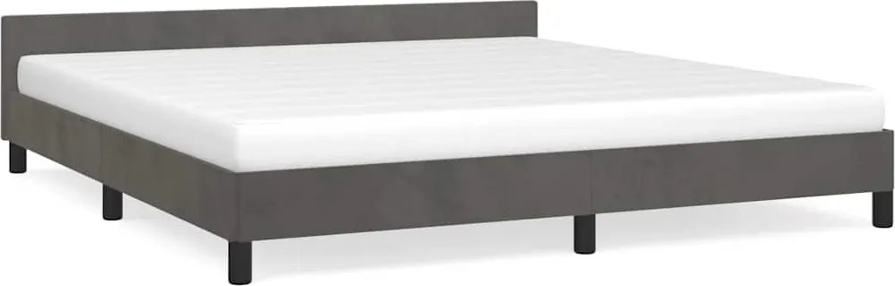 vidaXL Cadru de pat fără saltea, gri închis, 180x200 cm, catifea