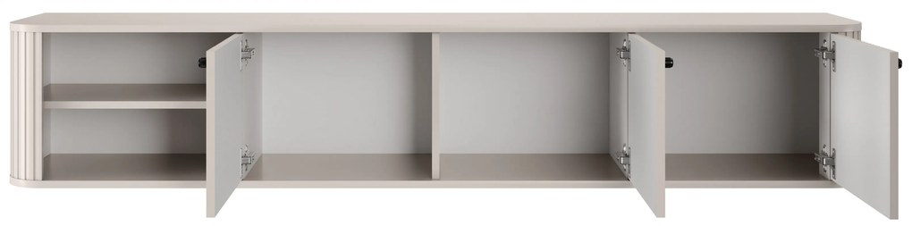 Comodă TV suspendată Vesper 3D 187 cm - cașmir / mânere negre