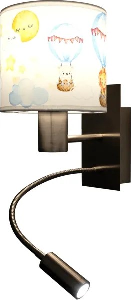 Brilagi - Lampă LED flexibilă BOBO 1xE27/25W/230V + LED/3W, crom/alb/cu motive animale