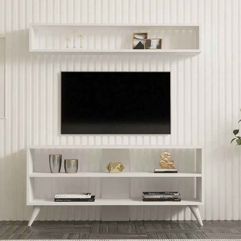Set mobilier pentru living Prestige, Pako World, Alb, 120x29x50 cm