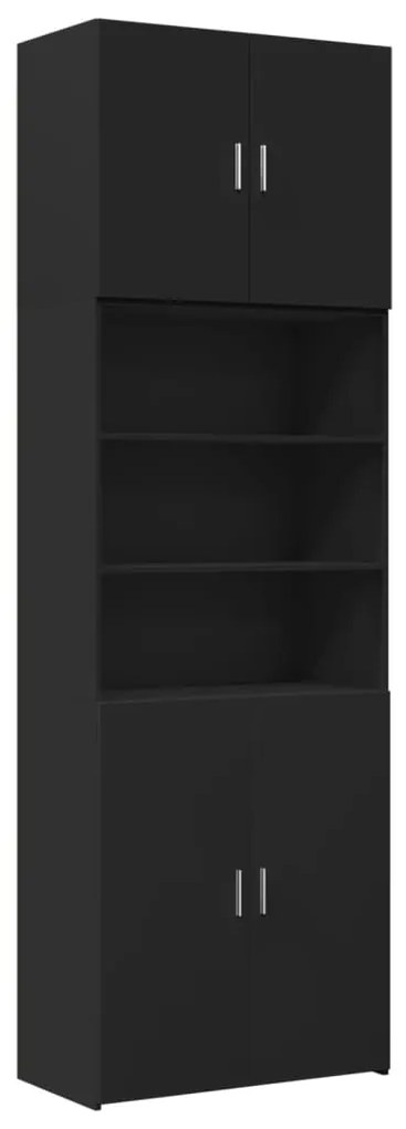 3281358 vidaXL Dulap înalt, negru, 80x42,5x249 cm, lemn prelucrat