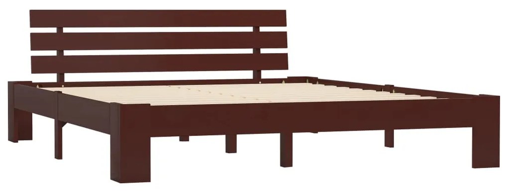 Cadru de pat, maro închis, 160 x 200 cm, lemn masiv de pin