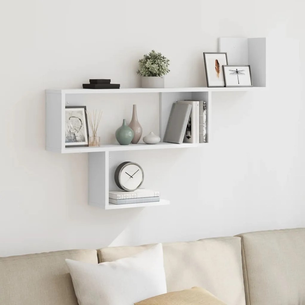 vidaXL Raft de perete, alb, 100x15x70 cm, lemn prelucrat